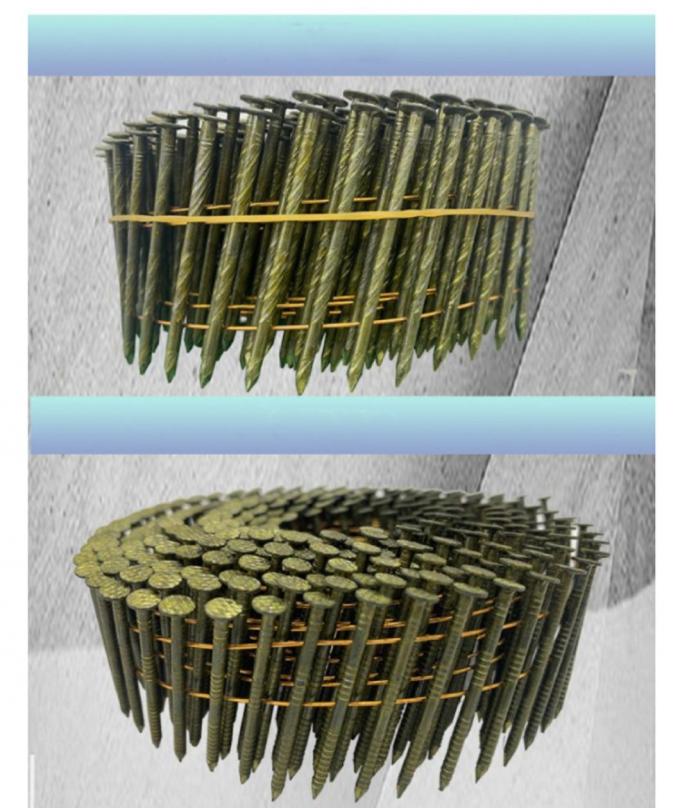 2 1/4′ ′ X. 099′ ′ Wire Pallet Coil Nails Clavos Helicoidales Screw Shank Diamond Point