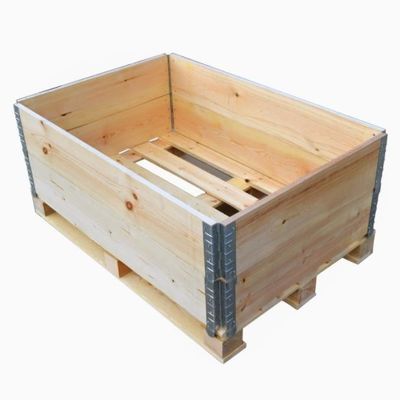 Buen precio Almacenamiento Cajas de paletas de madera 4 direcciones Cajas apilables de madera en línea