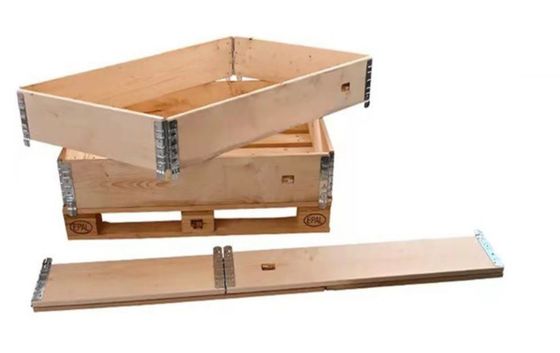 Buen precio Cuadro de cajas de dimensiones personalizadas Collares de palets estándar plegables de madera en línea