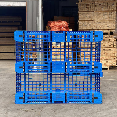Buen precio 100% de HDPE virgen reciclado de calidad alimentaria Hygienic Industrial de plástico de paleta de entrada de 4 vías Paleta de cara única en línea