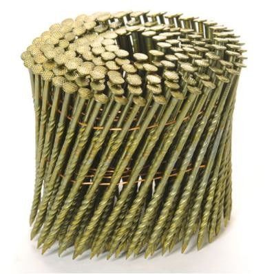 15 grados de galvanizado de la bobina de clavos lisa torcida de tornillo espiral del bastidor 3 4 de la bobina de los clavos del techo