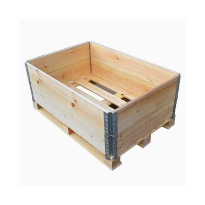 Buen precio 4 Way Pallet Caja de madera de almacenaje Caja de recinto de madera de bisagra en línea